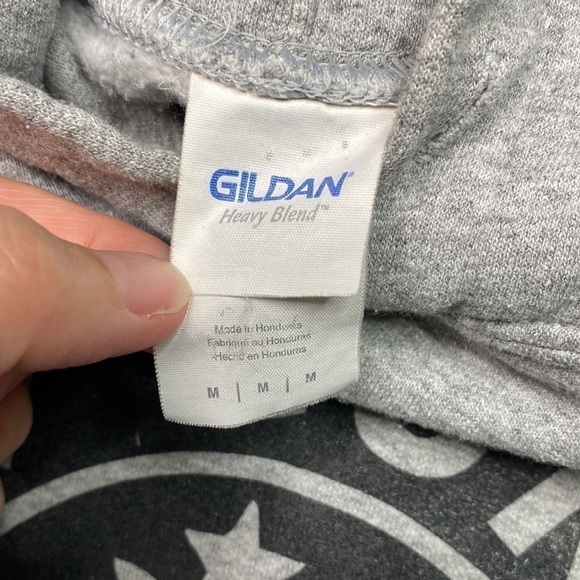 Gildan I love Guns And Coffee Grey Hooded Sweatshirt Size Medium - Picture 7 of 15